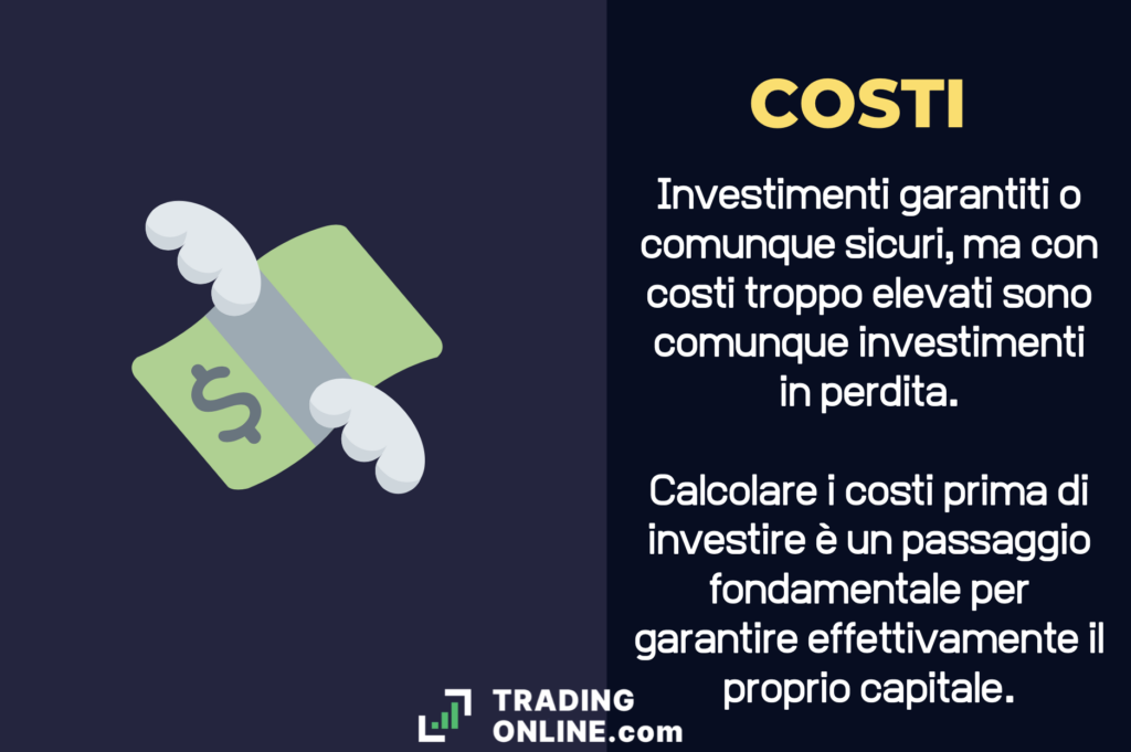Costi di investimento sicuro - Infografica a cura di ©TradingOnline.com.