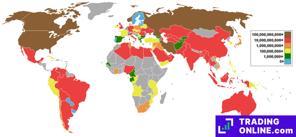 Paesi estrattori gas naturale mappa