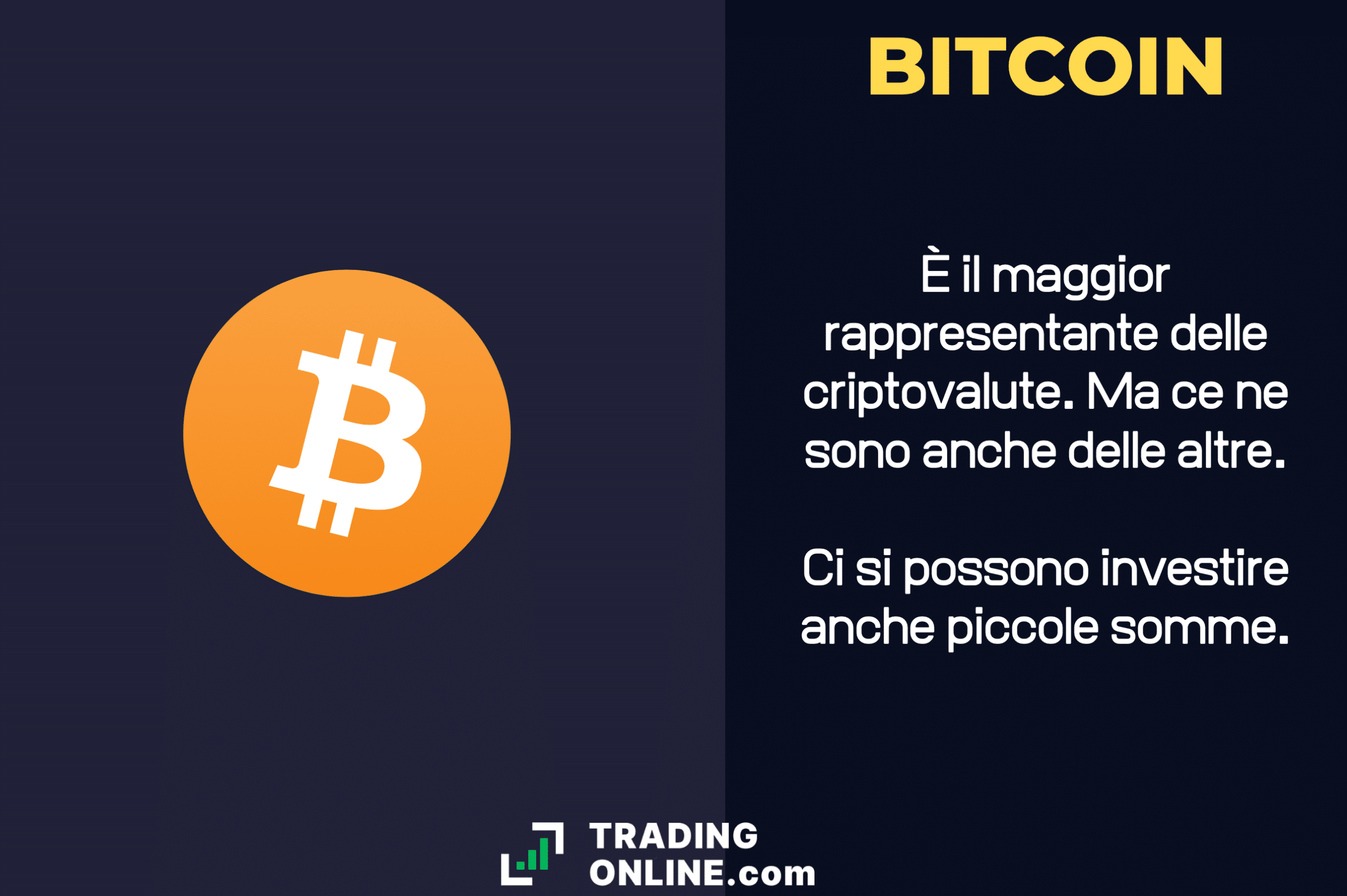 Investimenti in Bitcoin e criptovalute con piccole somme - infografica a cura di ©TradingOnline.com