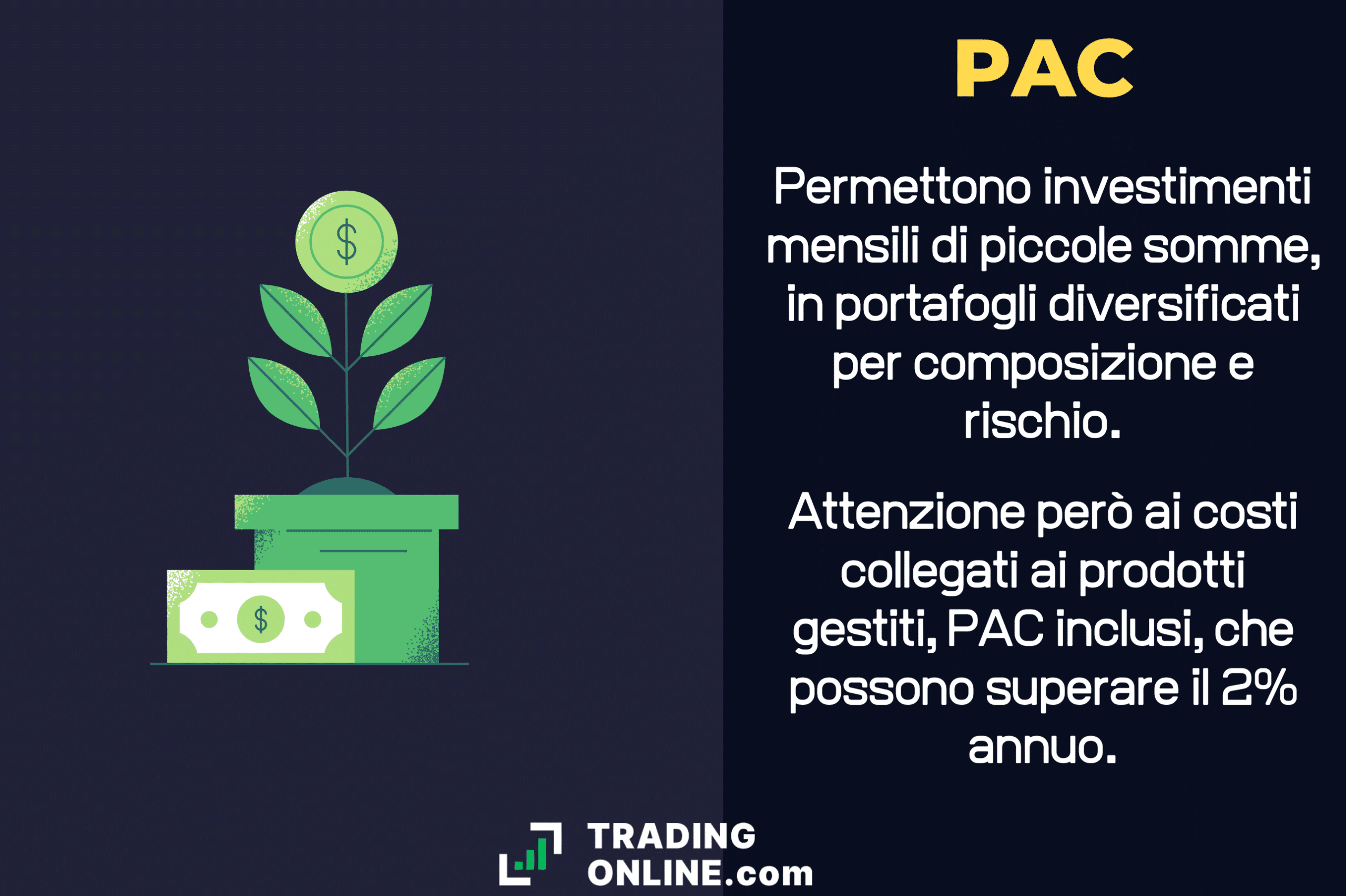 Pac per investimenti periodici di piccole somme - infografica a cura di ©TradingOnline.com