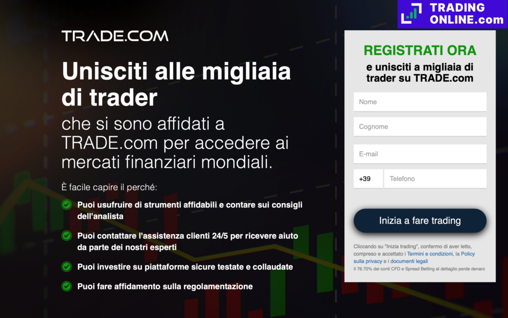 Trade.com demo schermata di registrazione