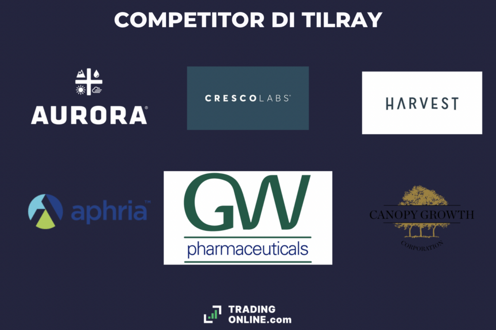Tilray competitors infografica - a cura di ©TradingOnline.com