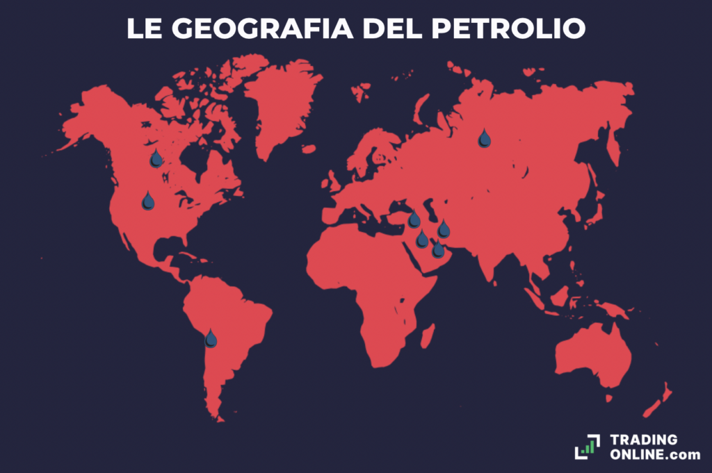 Concentrazione mondiale del petrolio - infografica a cura di ©TradingOnline.com