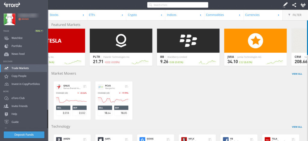 etoro how to start trading online using the proprietary trading platform provided by the broker