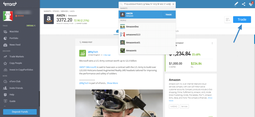 how to invest on any stock or cfd using etoro, step-by-step guide