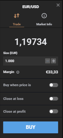 how to buy cfds using capital.com to trade on the eur/usd Forex pair