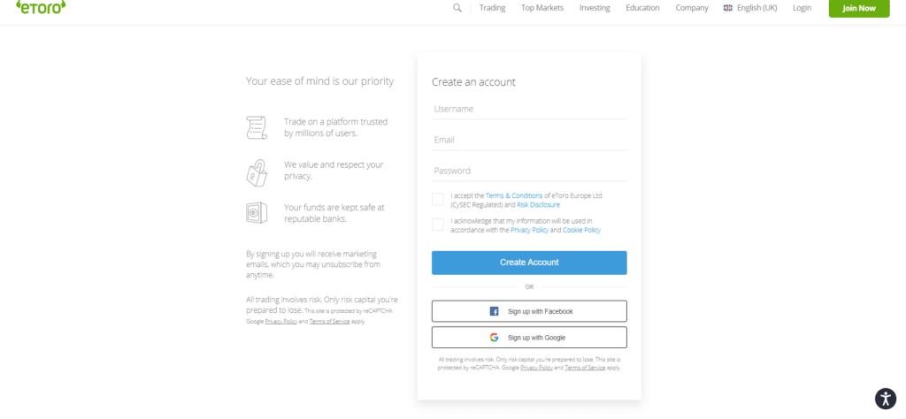 how to register to eToro in order to open a demo account to practice day trading