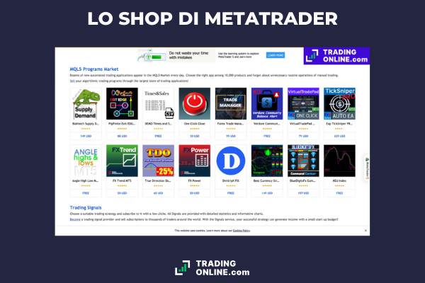 MetaTrader - shop interno - di TradingOnline.com