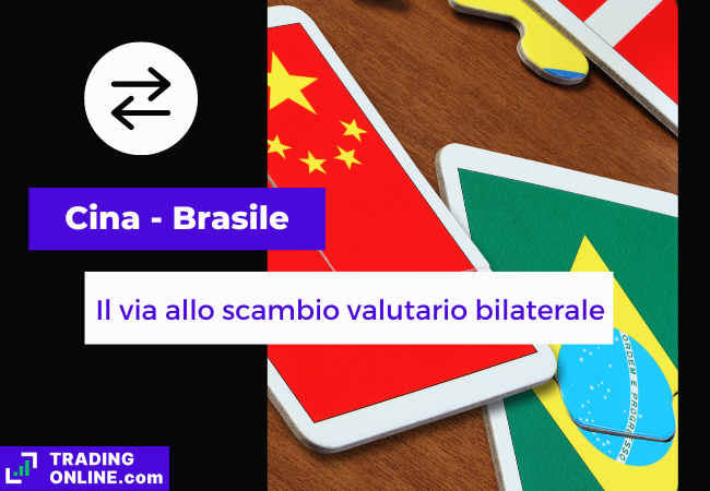 bandiere della Cina e del Brasile su carte