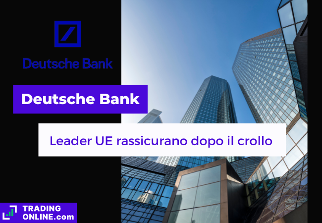foto di una banca, logo di Deutsche Bank