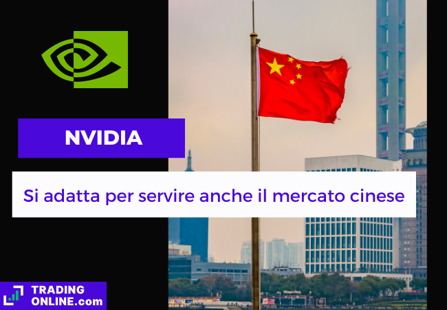 foto della bandiera della Cina, logo di Nvidia