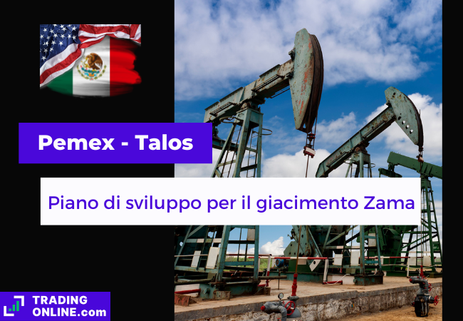 infrastruttura per estrazione del petrolio, bandiere messicana e americana