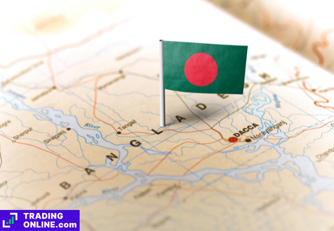 foto di una mappa del Bangladesh