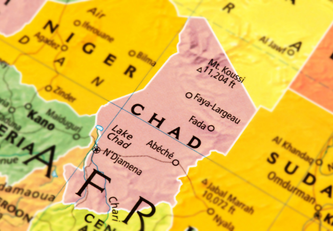 mappa con indicazione del Ciad