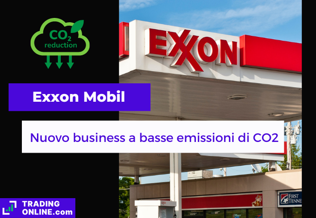 logo di Exxon in una stazione di benzina, CO2