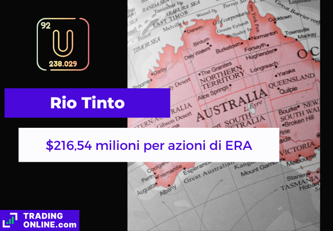 immagine di presentazione della notizia su Rio Tinto che acquista azioni di ERA per circa 216 milioni di dollari