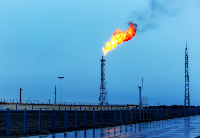Immagine di combustione di gas naturale.
