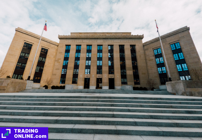 foto della facciata frontale della Federal Reserve