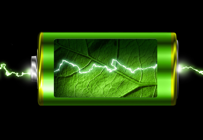 immagine di batteria aperta di energia verde