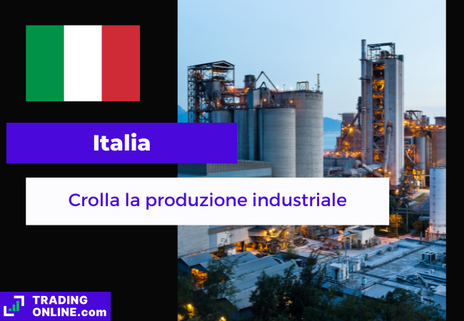 presentazione della notizia sul calo dell'attività industriale in Italia