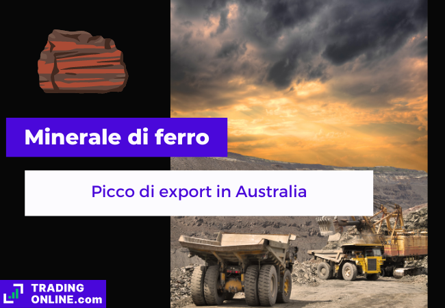 presentazione della notizia sul boom di export di minerale di ferro dall'Australia