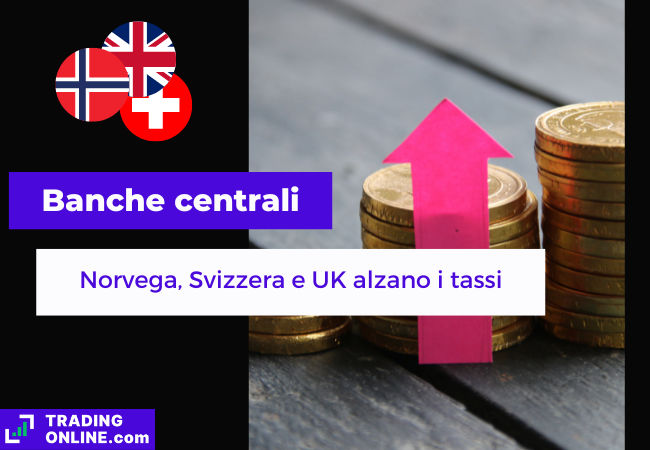 presentazione della notizia sullo scatto dei tassi di interesse in Svizzera, Norvegia e UK
