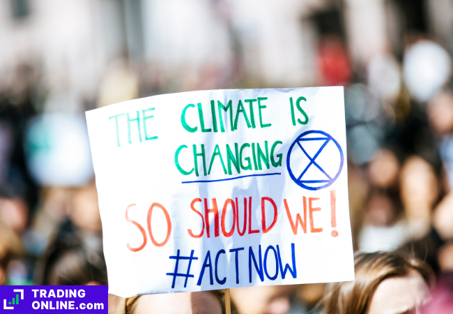 foto di un cartello di protesta di attivismo sul clima