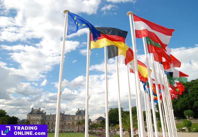 foto delle bandiere di diverse nazioni europee