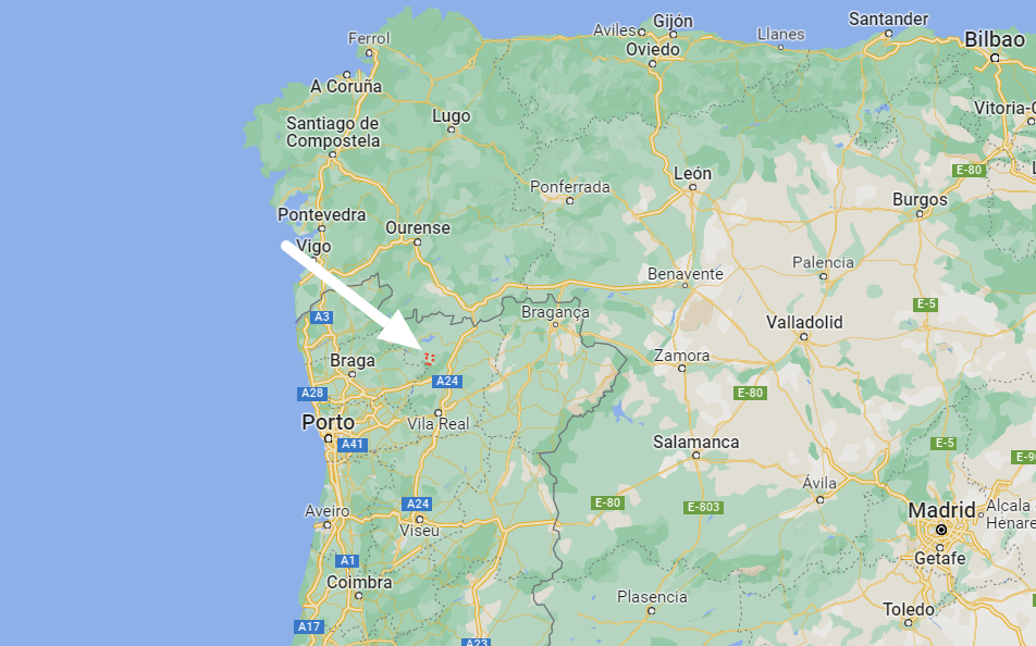 mappa della zona di Barroso portogallo