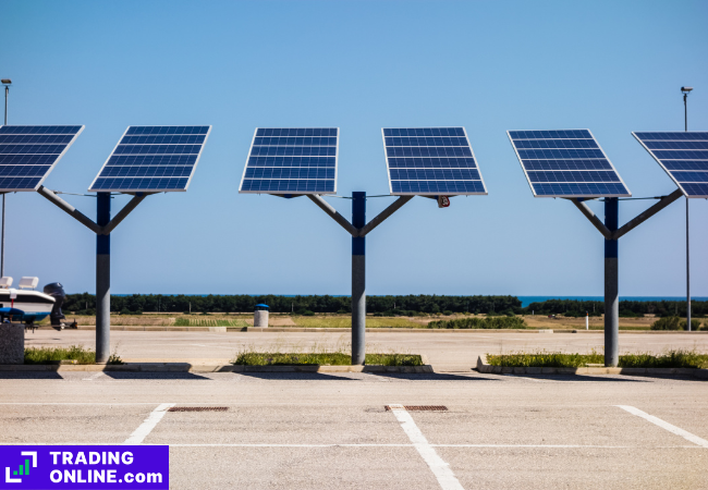 foto di pannelli fotovoltaici installati in un parcheggio