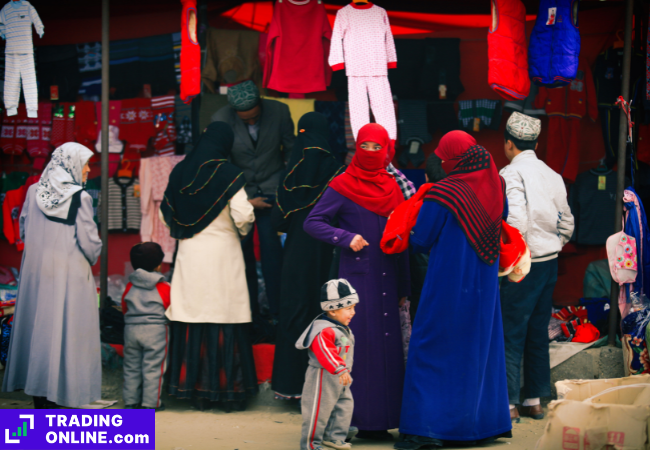 foto di un mercato frequentato dalla popolazione Uyghur