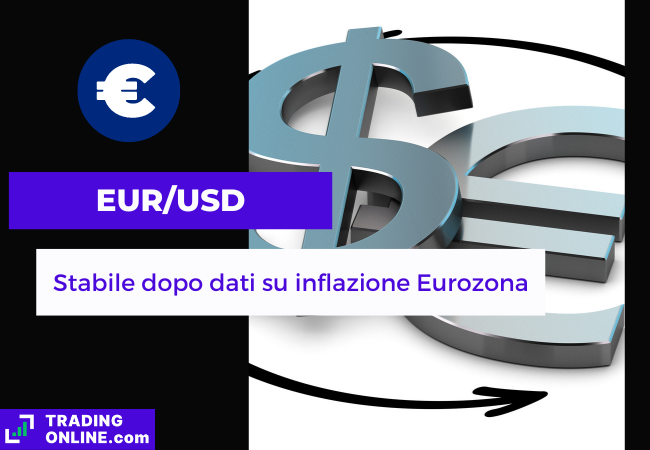 presentazione della notizia sulla reazione del cambio euro/dollaro americano ai dati su inflazione nell'Eurozona
