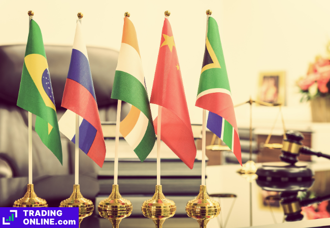 foto delle bandiere dei paesi BRICS