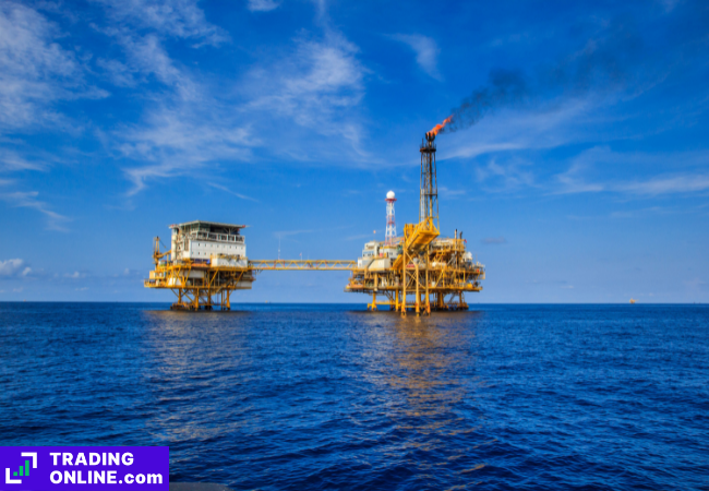 foto di un pozzo di petrolio offshore