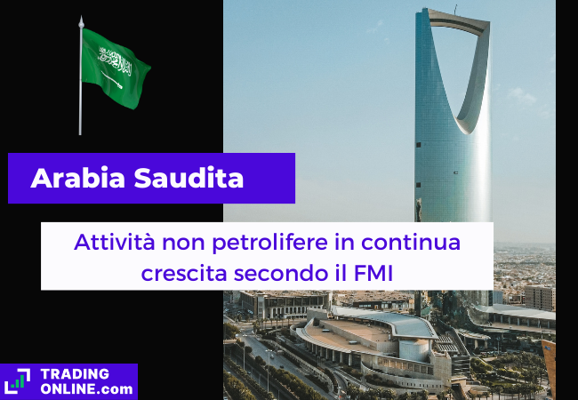 Immagine di copertina, "Arabia Saudita, Attività non petrolifere in continua crescita secondo il FMI", sfondo della cittata di Ryadh.