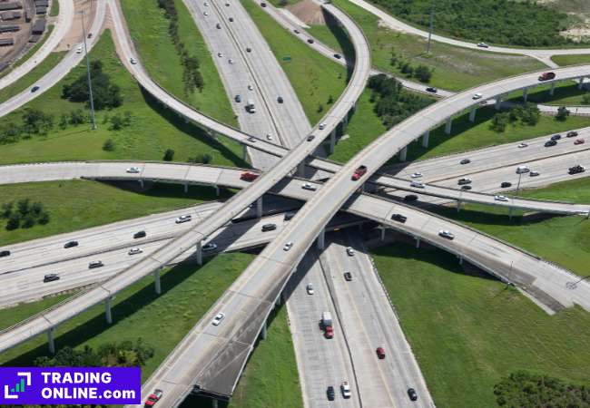 foto di un grande raccordo autostradale in Cina