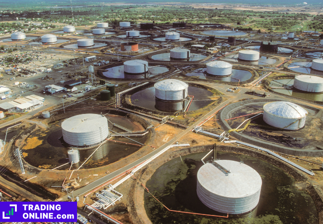 foto di un bacino di produzione di petrolio in Venezuela