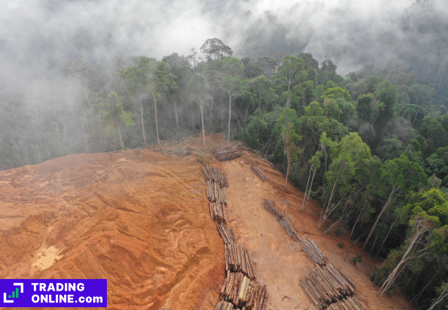 foto che mostra un esempio di deforestazione