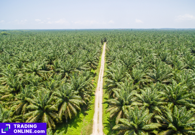 foto di una piantagione di olio di palma