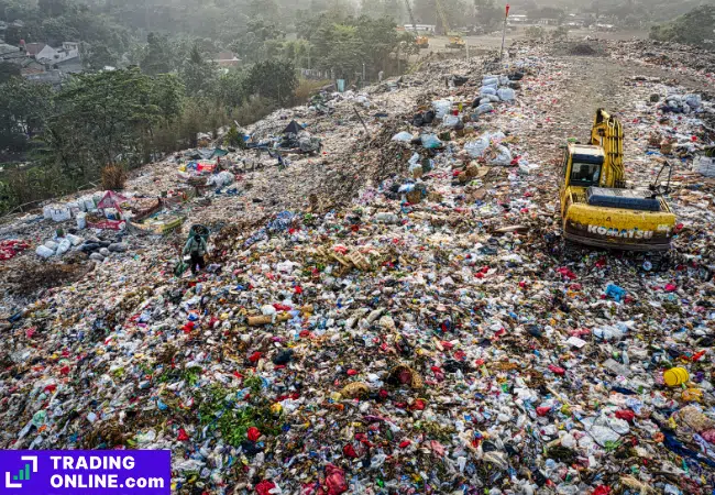 foto di una discarica piena di plastica