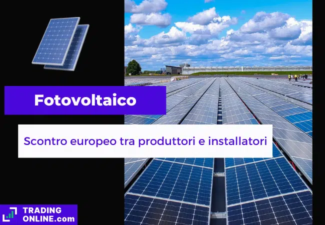 presentazione della notizia su scontro tra installatori e produttori di pannelli solari in UE
