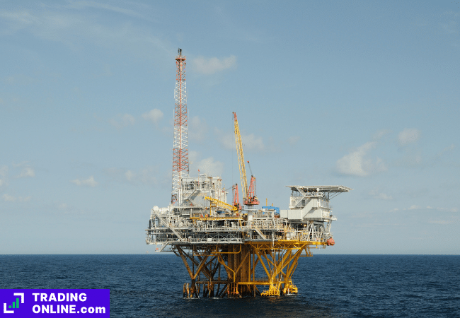 foto di una piattaforma offshore per estrazione di combustibili fossili