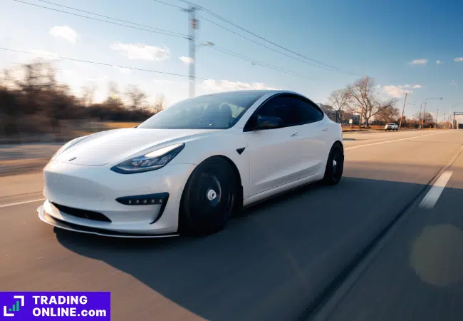 foto di una Tesla per strada