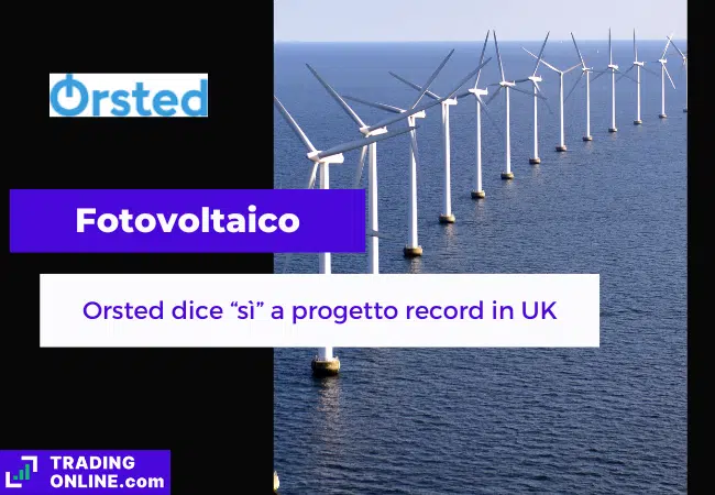presentazione della notizia su parco eolico offshore da record di Orsted