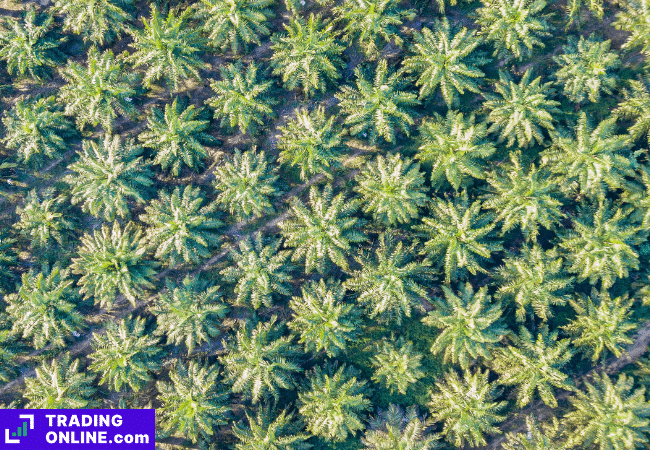 foto di una coltivazione di olio di palma
