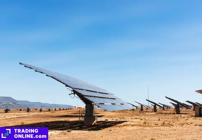 foto di pannelli fotovoltaici installati nel deserto