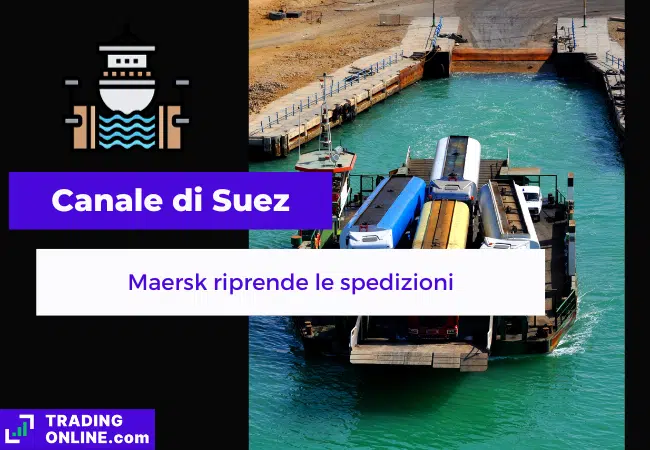 presentazione della notizia su Maersk che riprende spedizioni attraverso Suez