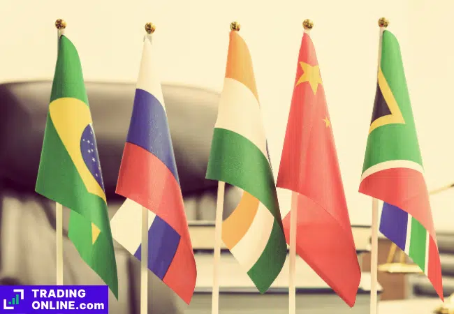 foto delle bandiere dei paesi BRICS