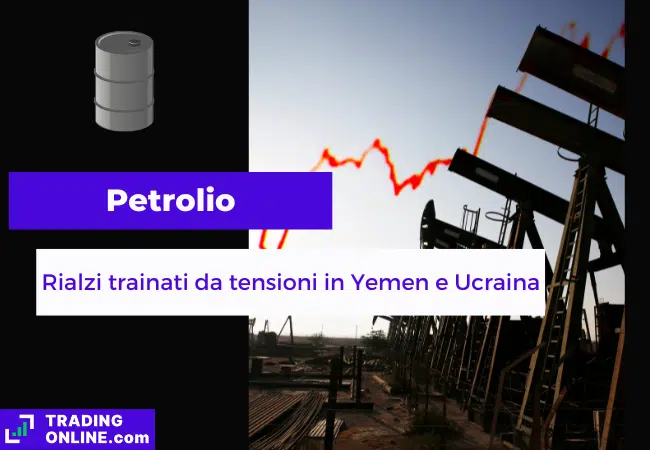 presentazione della notizia su petrolio in rialzo per via di tensioni in Yemen e attacchi alle infrastrutture russe