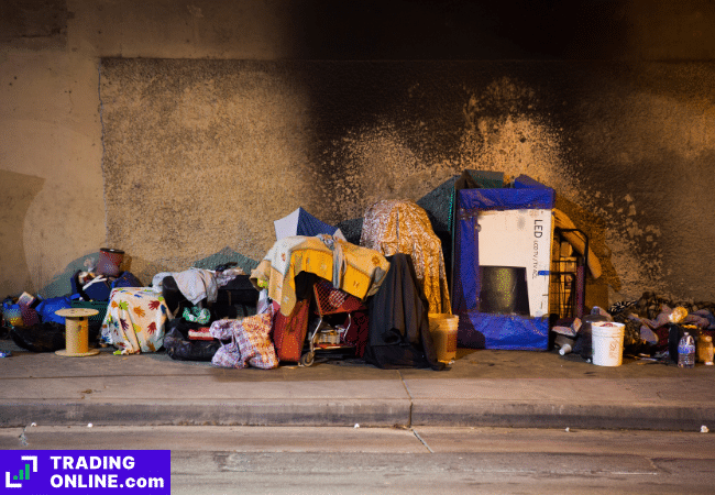 foto di senzatetto sotto un ponte